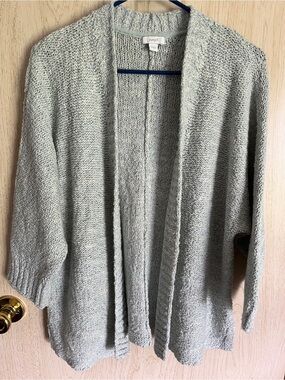 Pure Jill Mint Green Boucle Style Open Front Cardigan Sz Small